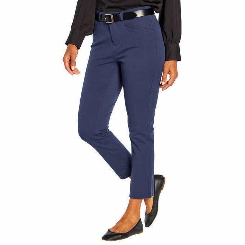 Banana Republic Womens Sz 8 Slim-Straight Midrise Navy Capri Stretch Career Pant - Picture 1 of 8